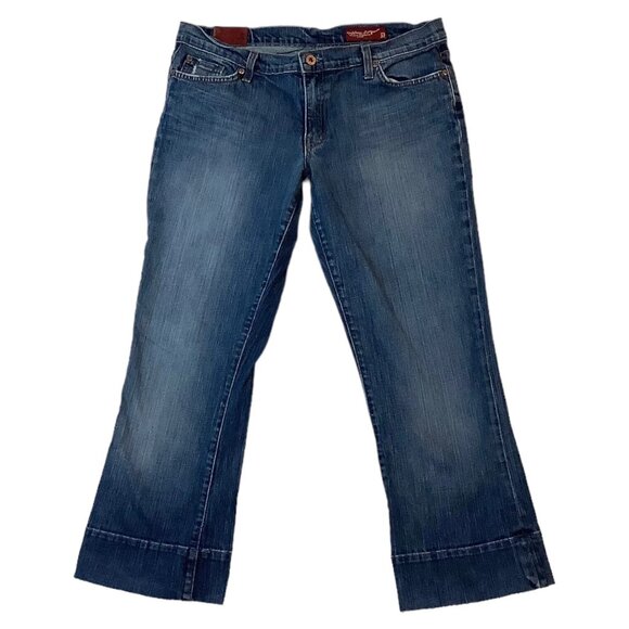 Blue 2 Capri Blue Denim Mid Rise Jeans Women's Size 31 Made in USA - Picture 1 of 14